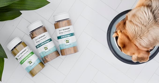 Omega-3 Krumble EPA and DHA for Pets - 100Grams Shaker Top. Pure Un-extracted Marine Micro-Algae Provides Pets with Complete Essential Fats for Total Body Health.