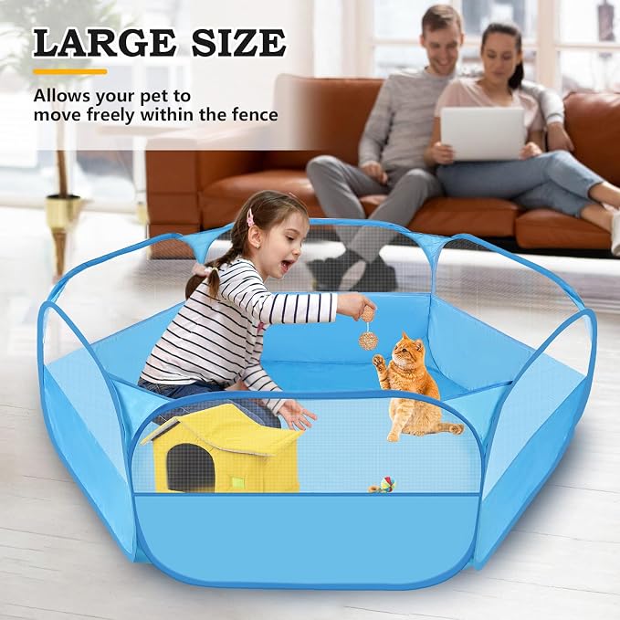Quick Setup Small Pet Tent with Strong Cloth and Visible Net Suitable for Kittens Puppies and Ferrets Indoor Fun Indoor Outdoor Pet Pen