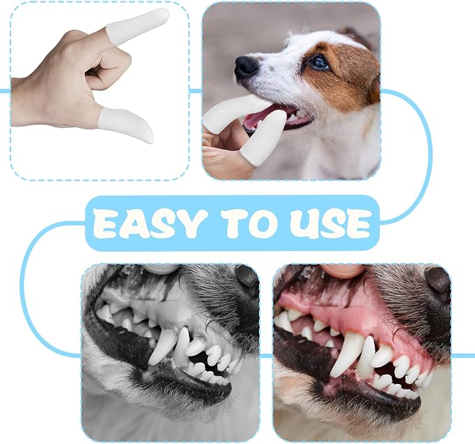 40Pcs Microfiber Fingerbrush, Dogs Fingerbrush, Dogs Finger Toothbrush, Suitable for Small Pets, Remove Dog Tartar, Toothbrush for Dog