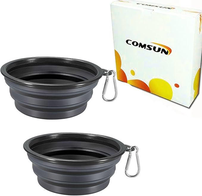 Comsun Collapsible Dog Bowls, 2 Pack