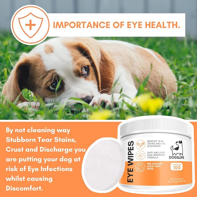 Dog Eye Wipes, Pack of 100