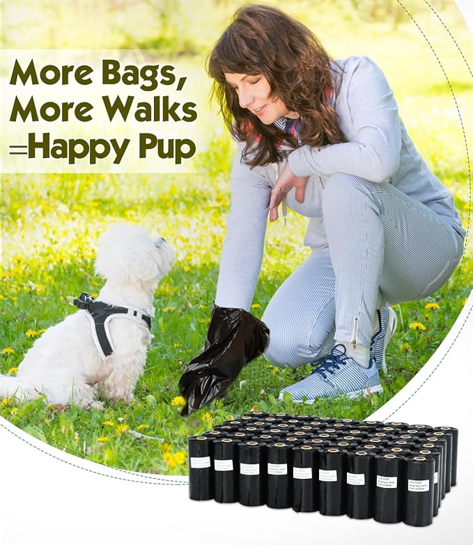 Biodegradable Dog Poop Bag 1080 Counts, Eco-Friendly Dog Waste Bags With 1 Free Dispenser, Leak Proof Pet Waste Disposal Refill Bags (Scented)