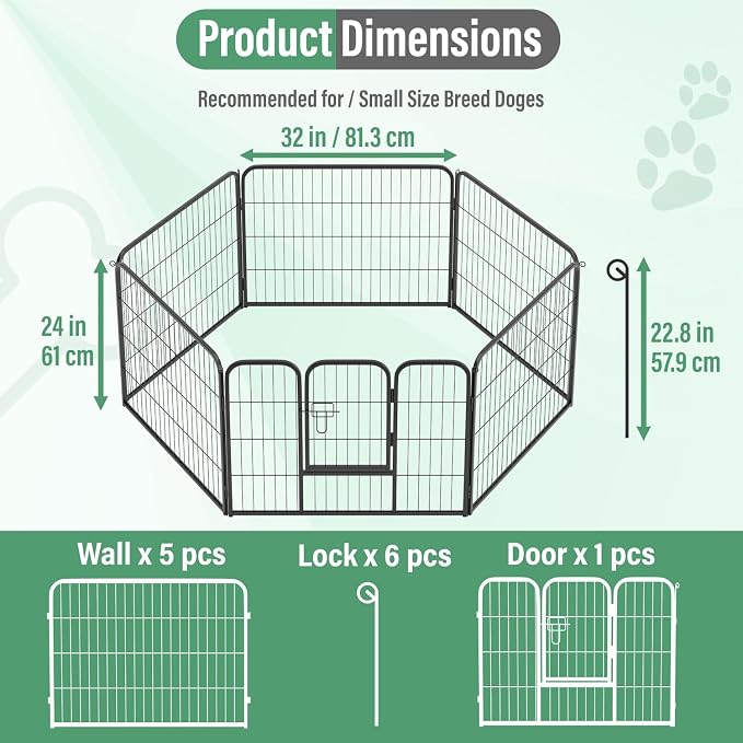 FDW Dog Playpen Kennel, 24in 6 Panels