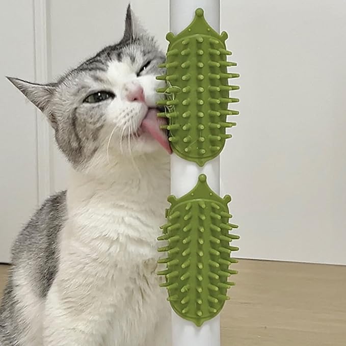 4pcs Groomer Massage Brushes Furniture Mountable Grooming Tool for Itch Relief Adjustable Silicone Cats Groomer