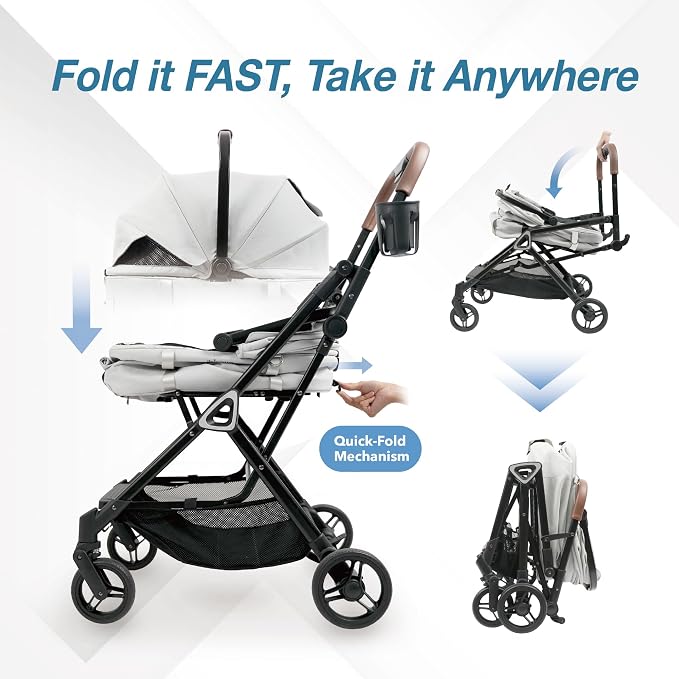 ibiyaya Tinker 3-in-1 Pet Stroller - Silver Gray
