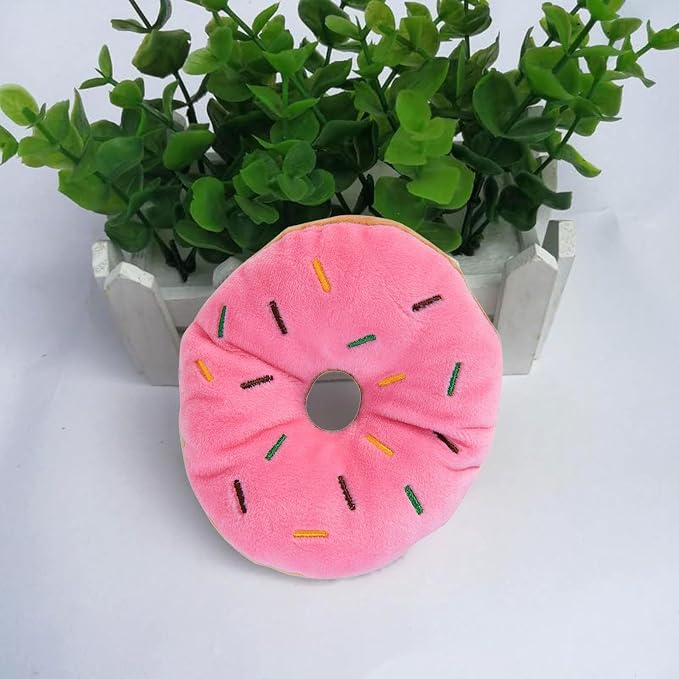 Aggressive Chew Toys for Large Dogs, Indestructible Durable Fabric Cute Dog Toy for Aggressive Chewers,Donut Heavy Duty Squeaky Interactive Dog Toys for Anxiety Relief Playing Teething Puppy Home