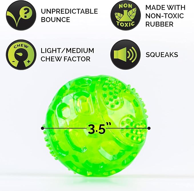 Hyper Pet DuraSqueak Dog Ball Toys (Interactive Toy that Float & Squeak) Squeaky Toys & Dog Balls for Playing, Fetching & Retrieving-Great Alternative to Traditional Tennis Balls-3.5" | Bold sound effects reward playing and retrieving, a fresh alternat...