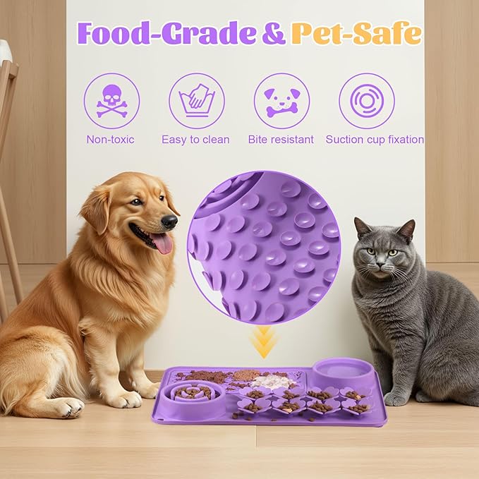 Star&Mi Slow Feeder Dog Bowls, 3-Layer Interactive Dog Puzzle Feeder, Dog Slow Feeder Bowl & Lick Bowl for Dogs, Non-Slip Dog Bowl Slow Feeder for Medium & Large Breeds