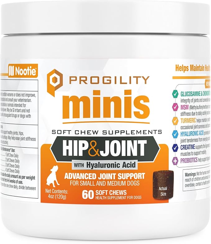 Progility Mini Hip & Joint Glucosamine Supplement, Small to Medium Dogs