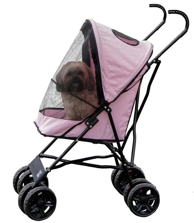 Pet Gear Travel Lite Plus Stroller - Classic Pink, up to 15lbs