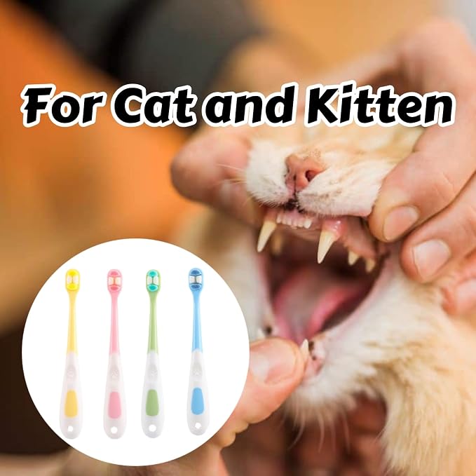 Dog Toothbrush, 4 PCS, Ultra Soft, for Pet, Puppy, Kitten | Cat Toothbrush, Tinny Teeth Brush