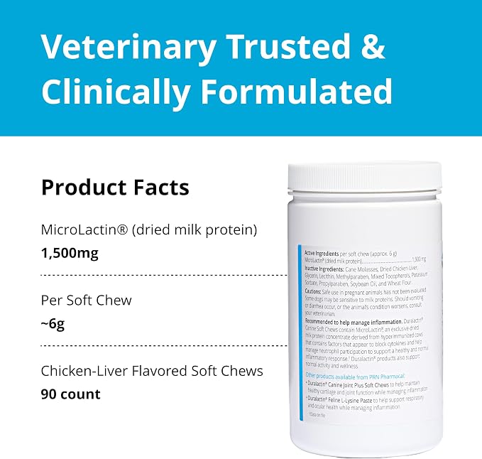 PRN Pharmacal Duralactin Canine Soft Chews for Dogs & Puppies, 90 Count