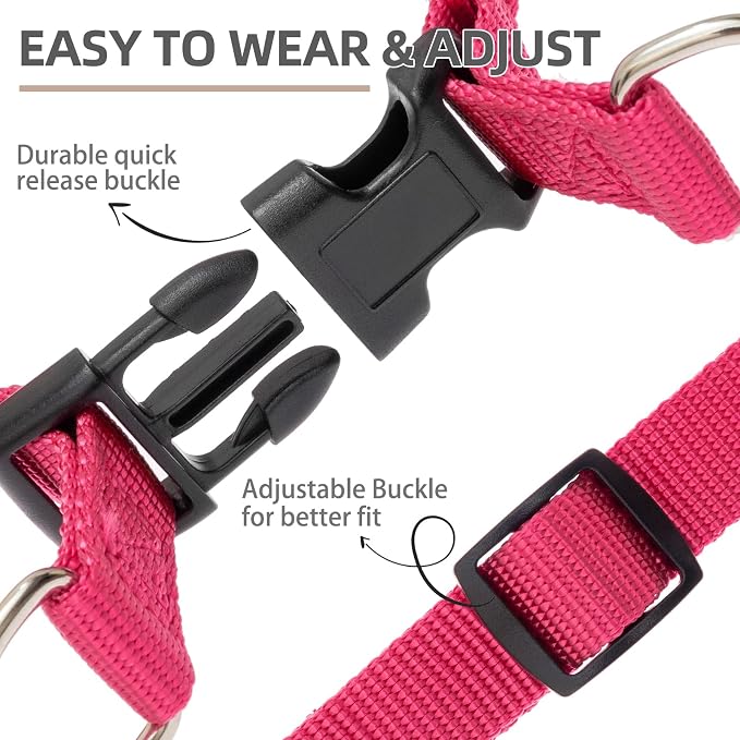 PUPTECK No Pull Dog Harness Large Sized Step-in Adjustable Puppy Vest | Soft Webbing Basic Halter with ID Tag for Outdoor Walking
