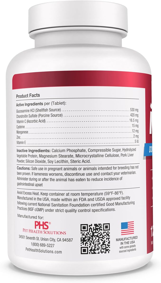Double Strength - Vitamins, Minerals, Antioxidants - Maximum Joint Health Supplement for Dogs - 120 Chewable Tablets