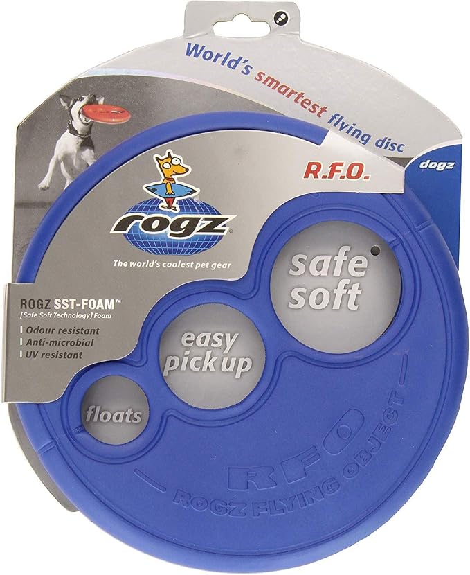 Rogz Flying Object Disc Dog Toy, Blue
