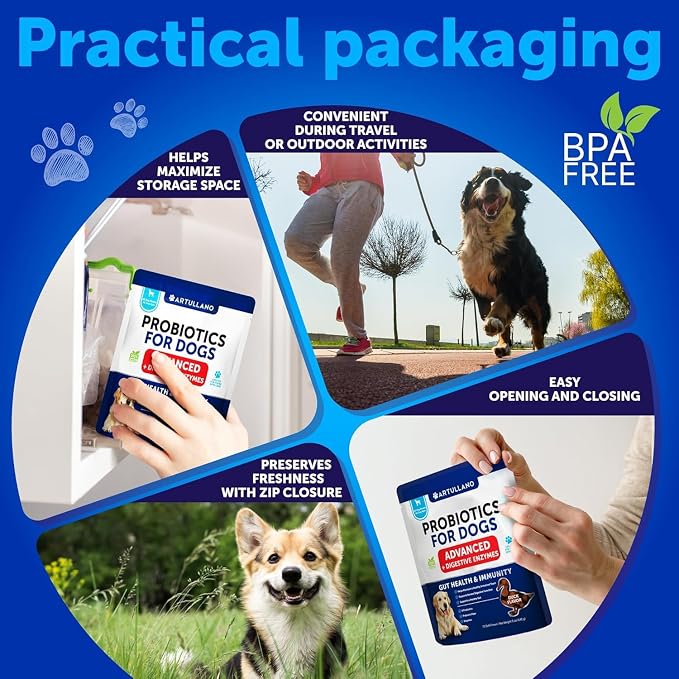 Dog Probiotic Chews + Salmon Oil Bundle - Probiotics & Prebiotics for Gut Health, Immunity, Yeast Balance, Reduces Diarrhea - Omega 3 with EPA & DHA for Skin, Coat, Joint & Allergy Support