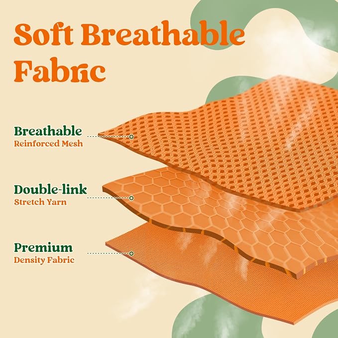 rabbitgoo Dog Harness Small Sized and Leash Set, Step in Soft Vest | Breathable Mesh, Easy Wear with Hook & Loop, Light and Reflective for Walking, Multi-colored, Orange & Dark Green, XXS