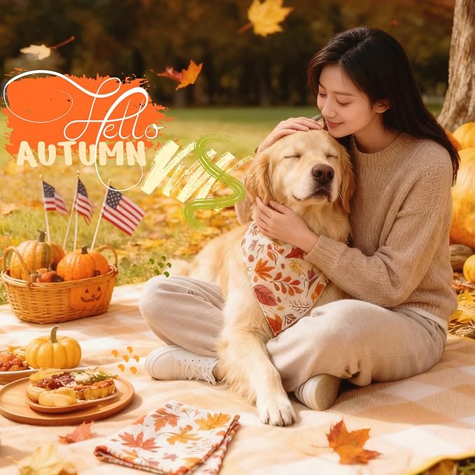 Dog Fall Bandanas, Large, Medium