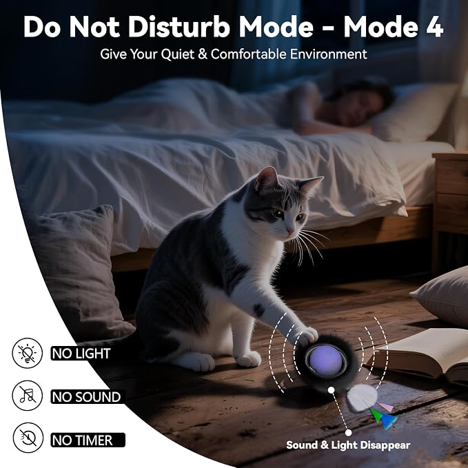 ORSDA Cat Toys for Indoor Cats, Interactive Activated Moving Ball in 7 Holes Mat, Automatic Fast Rolling Ball, Hide and Seek Toys for Adult Cats, Exercise Kicker Mouse Catching Game