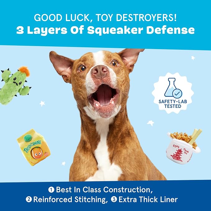 BarkBox Groundhog Dave Dog Toy - Toy for Small to Medium Dogs | Plush Groundhog with Deep Squeaker, Crinkle & Fluffy Filling | Squeak & Chew