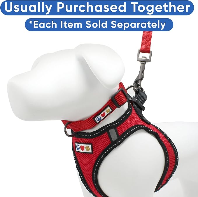 Pawtitas Dog Vest Harness Made with Breathable Air Mesh | All Weather Vest Harness for Medium Puppies and Extra Large Cats with Quick-Release Buckle - Medium Red Mesh Dog Harness