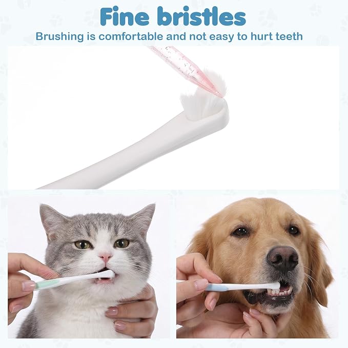 2 Pcs Toothbrush for Small Dogs, Cat Tooth Brush Soft Bristles Kitten Toothbrush Deep Dental Teeth Cleaning for Puppy, Kitten, Cats