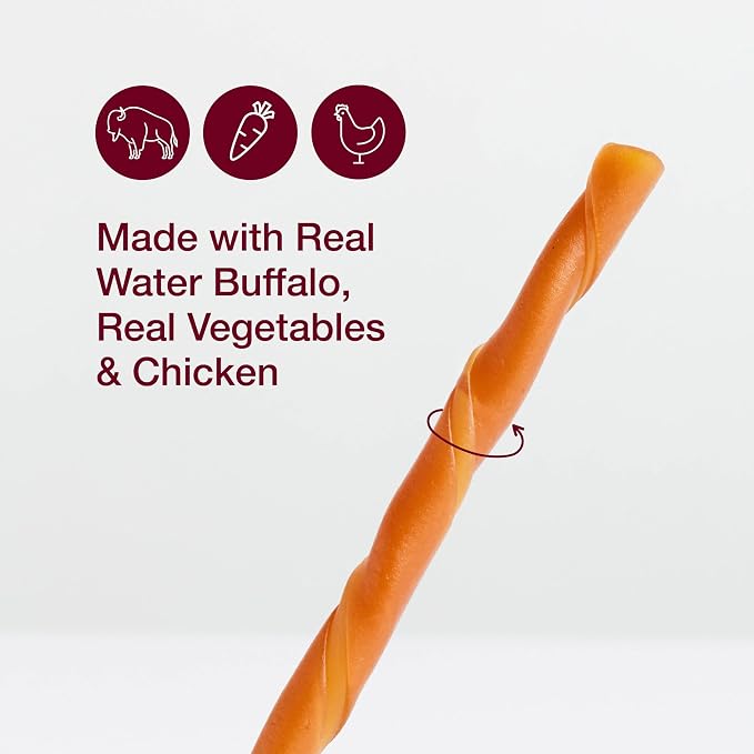 SmartBones Twist Sticks with Water Buffalo 50 Count, Rawhide-Free Chews for Dogs