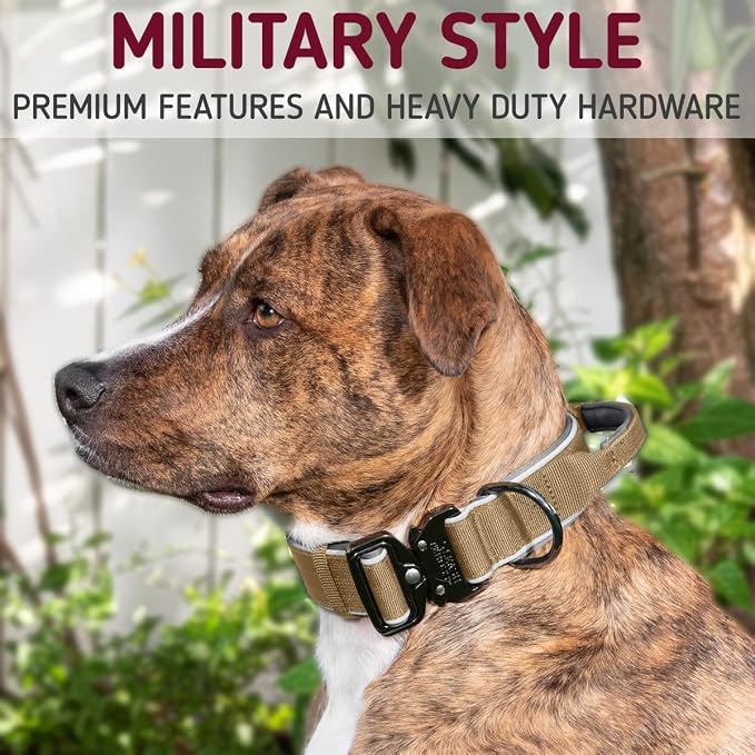 Leash Boss Tactical Dog Collar - Dog Collar with Handle Heavy-Duty Adjustable Military K9 Collar with Quick Release Buckle and Handle - for Training