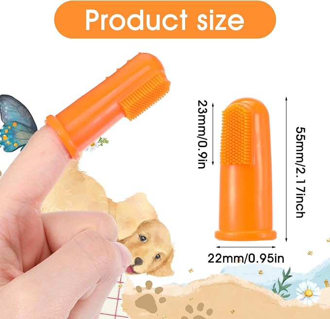 64 Packs Dog Toothbrush Soft Finger Brushes Pet Finger Easy Teeth Cleaning Dog Tooth Oral Care Pet Dental for Small Cats and Puppy