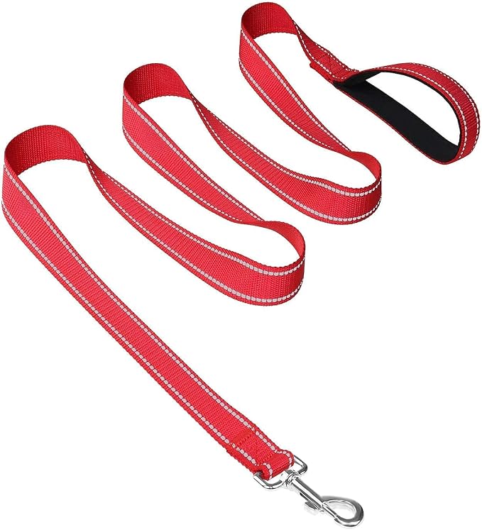 Joytale 14-20 inches Dog Collar and 6FT Leash, Reflective Soft Neoprene Padded Pet Collars and Leashes for Medium Dog