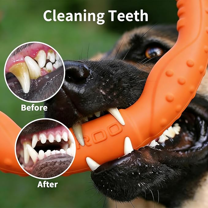 LaRoo Dog Ring Toy, Floating Flying Disc, Orange, 30cm