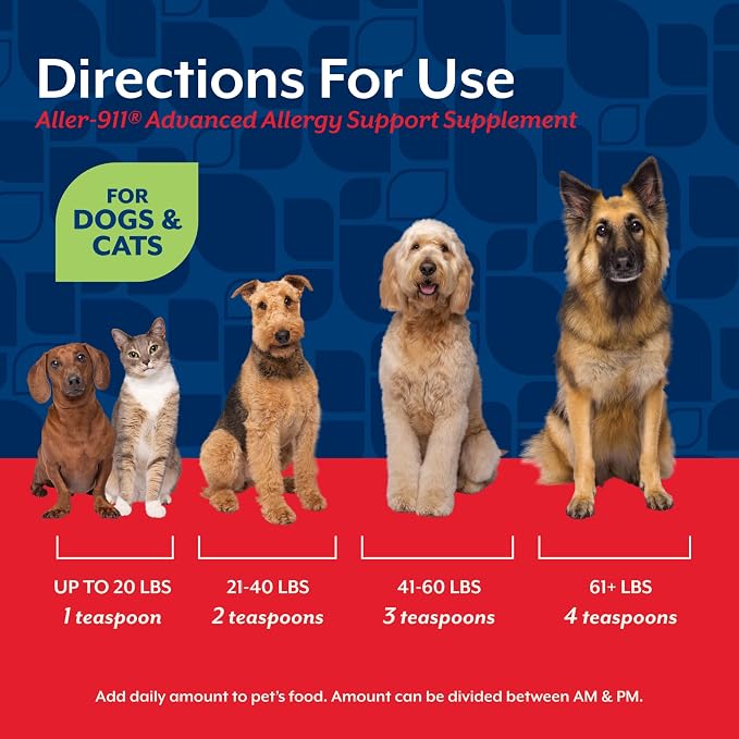 NaturVet Aller-911 Advanced Allergy Aid for Dogs & Cats - 9 oz Powder