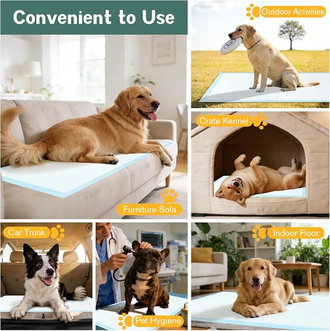 Large Puppy Pee Pads for Dogs 31" x 36" 60 Count, 6-Layer Leak-Proof XXL Dog Pee Pads Extra Large, Super Absorbent Quick-Dry Thick Disposable Potty Training Pads