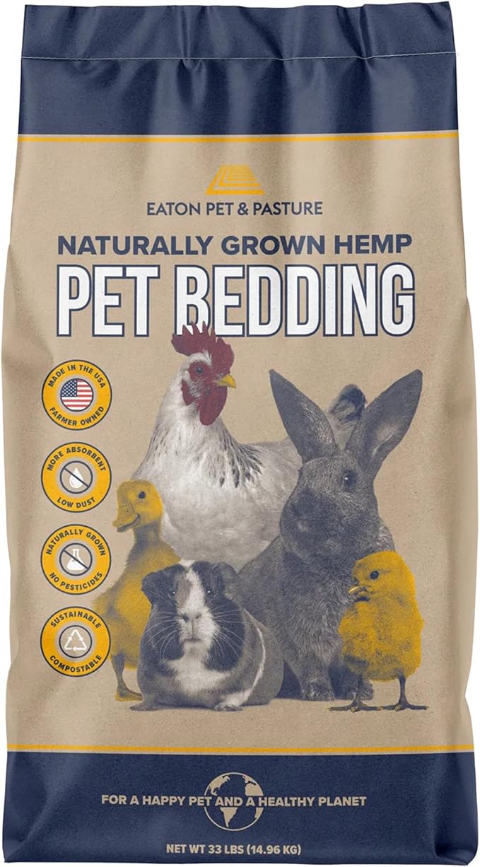Eaton Pet and Pasture Hemp Bedding for Chickens, Rabbits, Pets, 33 Lb