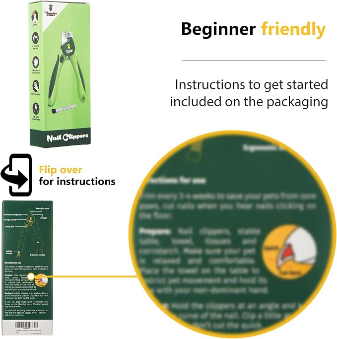 Professional-Grade Nail Clippers for Dogs - Green, Medium-Large