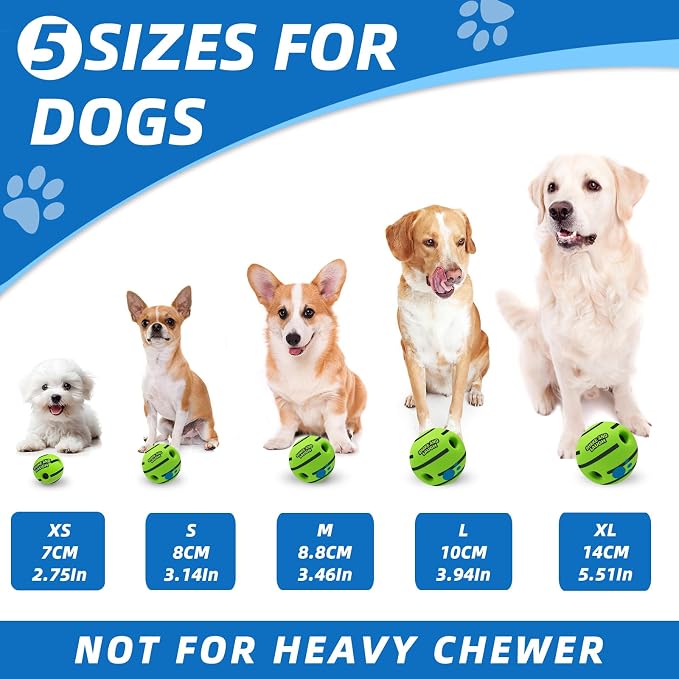 Dog Toys Ball, Interactive, L, 3.94 in (10 cm) | Shaking with Gibbering Sound, For Training & Herding