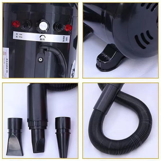 Pet Dryer for Dog, High Velocity Dog Hair Dryer, Less Noise Dog Blow Dryer, Professional Pet Grooming Dryer,Stepless Adjustable Speed, Heat Insulation, 4 Different Nozzles