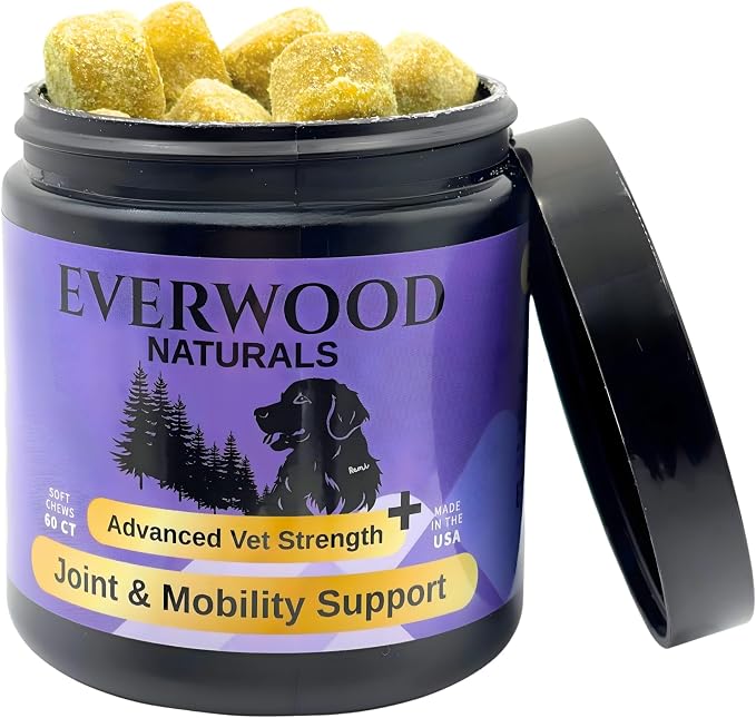 Premium Joint & Mobility Support Soft Chews for Dogs – Glucosamine, MSM, Green Lipped Mussel & Turmeric – Dog Hip & Joint Supplement – 60 Soft Chews