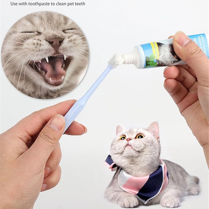 Small Pet Toothbrush for Dogs & Cats, Soft Bristle Training Toothbrush for Gentle Teeth Care Kit