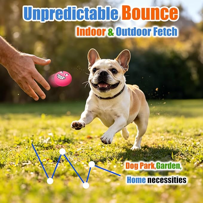 Latex Squeaky Dog Toys for Small Dogs & Tiny Breeds, 2.2" Flat Ball | 2.2"*2.2"*1.3" Burger Shape Squeaky Dog Balls 8pcs, Puppy Squeak Toy with Squeaker, Soft Rubber Pet Toy Indoor & Outdoor