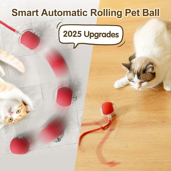 Interactive Cat Toys for Indoor Cats - Motion Activated Cat Balls with 360° - Kitten Toys to Relieve Boredom for Bored Kitten Pet Cats Dogs (Green)