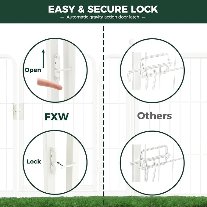 FXW Rollick Unleashed Dog Playpen, 45in, 32 Panels, Large, White