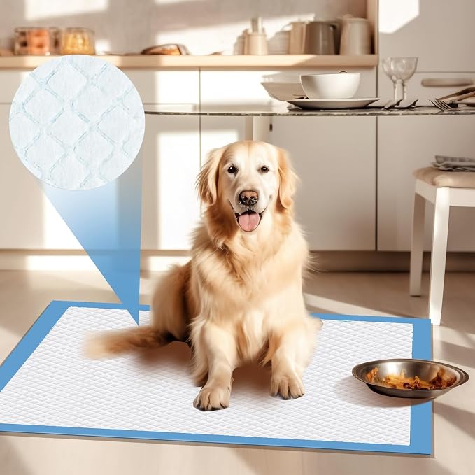98 Packs 17"x22" Disposable Puppy Pads, Dog Training Pads, Super Absorbency Disposable Underpads with Leak-Proof and Odor Control, Disposable Training Pads for Puppies, Dogs, Cats, Rabbits