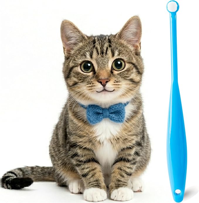 Small Dog Toothbrush, Cat & Puppy Tooth Brushing Kit, Ultra Soft & Mini Head Teeth Brush for Kitten & Tiny Pet, Doggy Toothbrushes Deep Dental Cleaning, 1 PCS - Blue