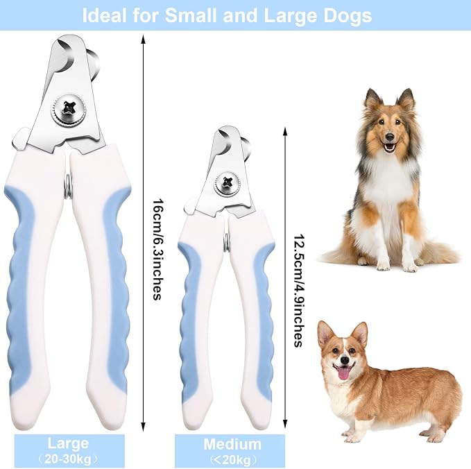 Mudder Dog & Cat Nail Clippers Kit, 4pcs, Blue & White