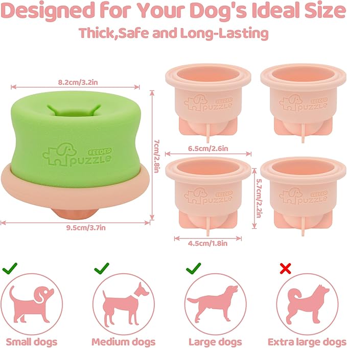 Puzzle Feeder Dog Puzzle Toys, Interactive Enrichment Dog Toys for Mental Stimulation, Slow Feeding, Treat Dispensing, and Freezable Fun to Keep Them Busy,Pink