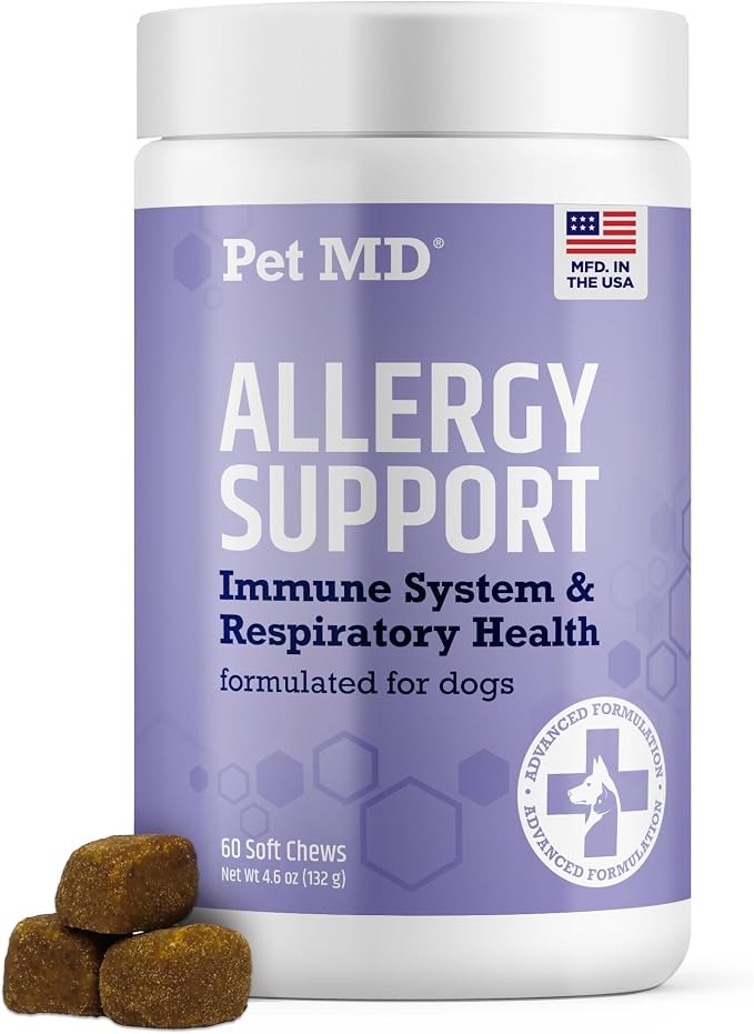 Pet MD Allergy Aid - Dog Allergy Chews with Quercetin & Pumpkin - 60ct