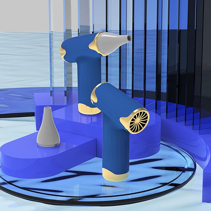 Tbest Pet Hair Dryer, High Speed 4 Levels Wind Bladeless 60W Electric Hair Dryer Handheld Dust Blower for Cats Dogs (Blue