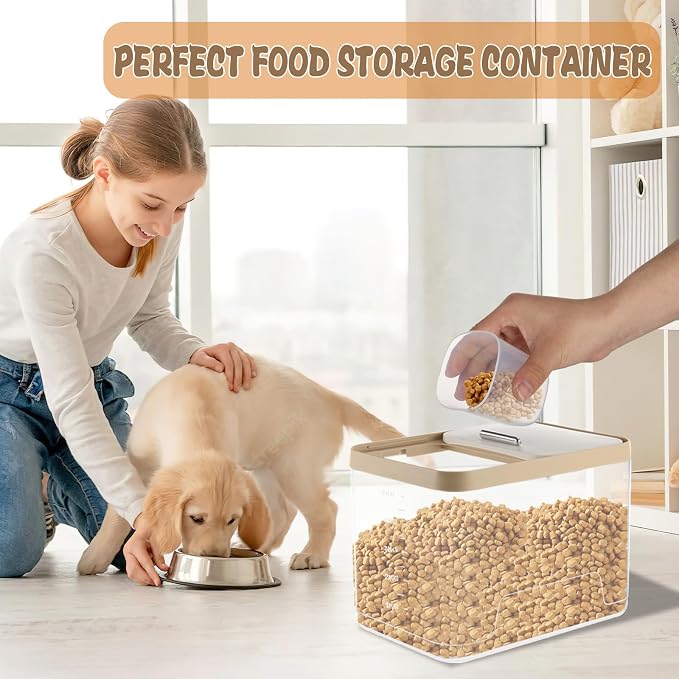 CIEOVO 2 Pack Airtight Dog Food Storage Container, 2-Pack, 10Lbs, Clear