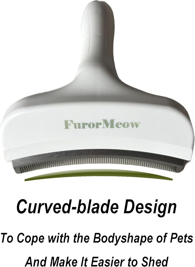 Pet Deshedding Tool with Curve Blade, Large, Large, White